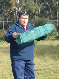 Steve Sass with monitoring trap