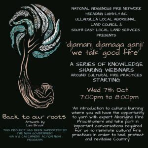 Aboriginal Cultural Burning Webinar flyer